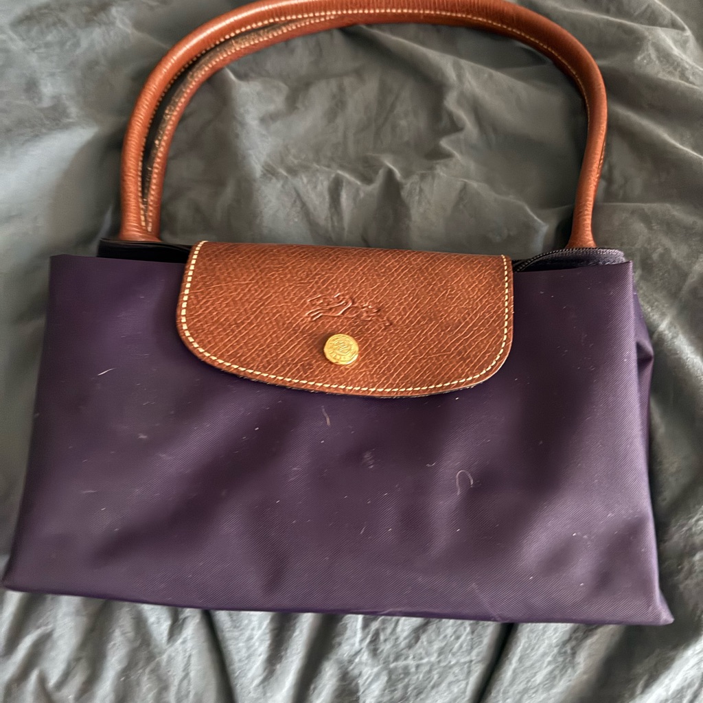 Longchamp Purple And Brown Shoulder Bag